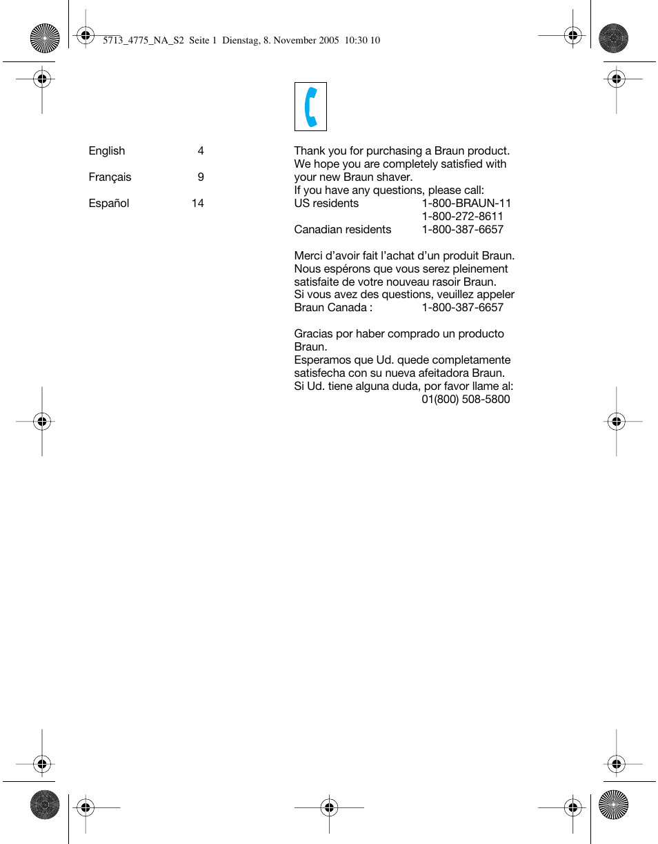 Braun 4775 TriControl User Manual | Page 2 / 18