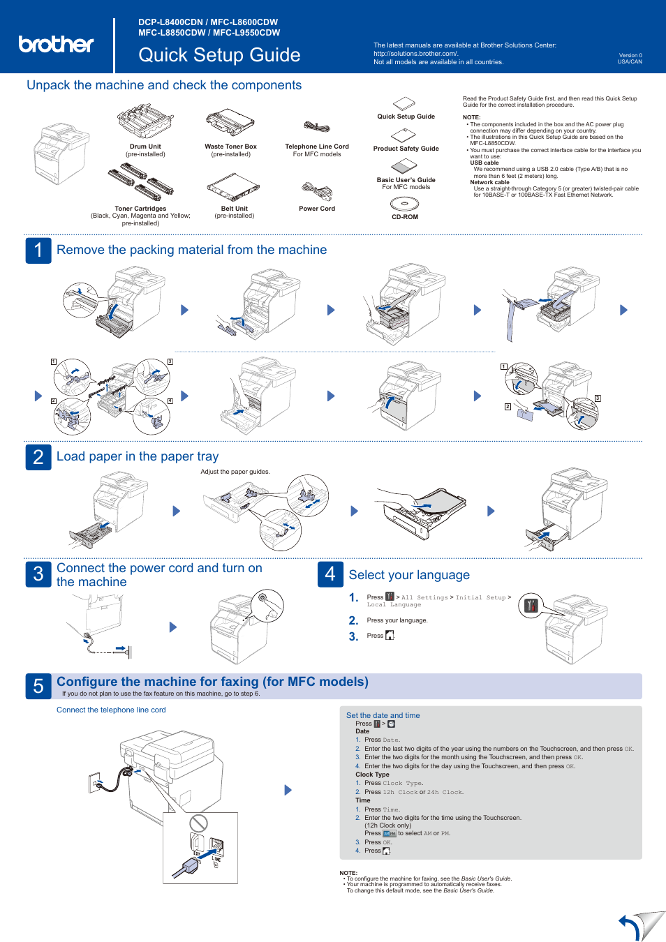 Brother MFC-L8600CDW User Manual | 2 pages