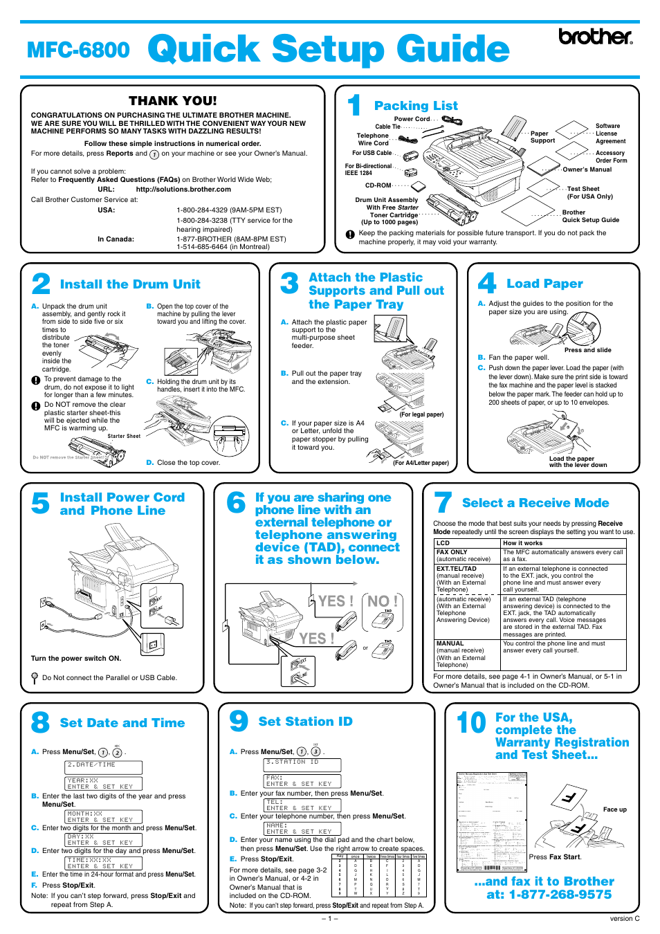 Brother MFC-6800 User Manual | 4 pages