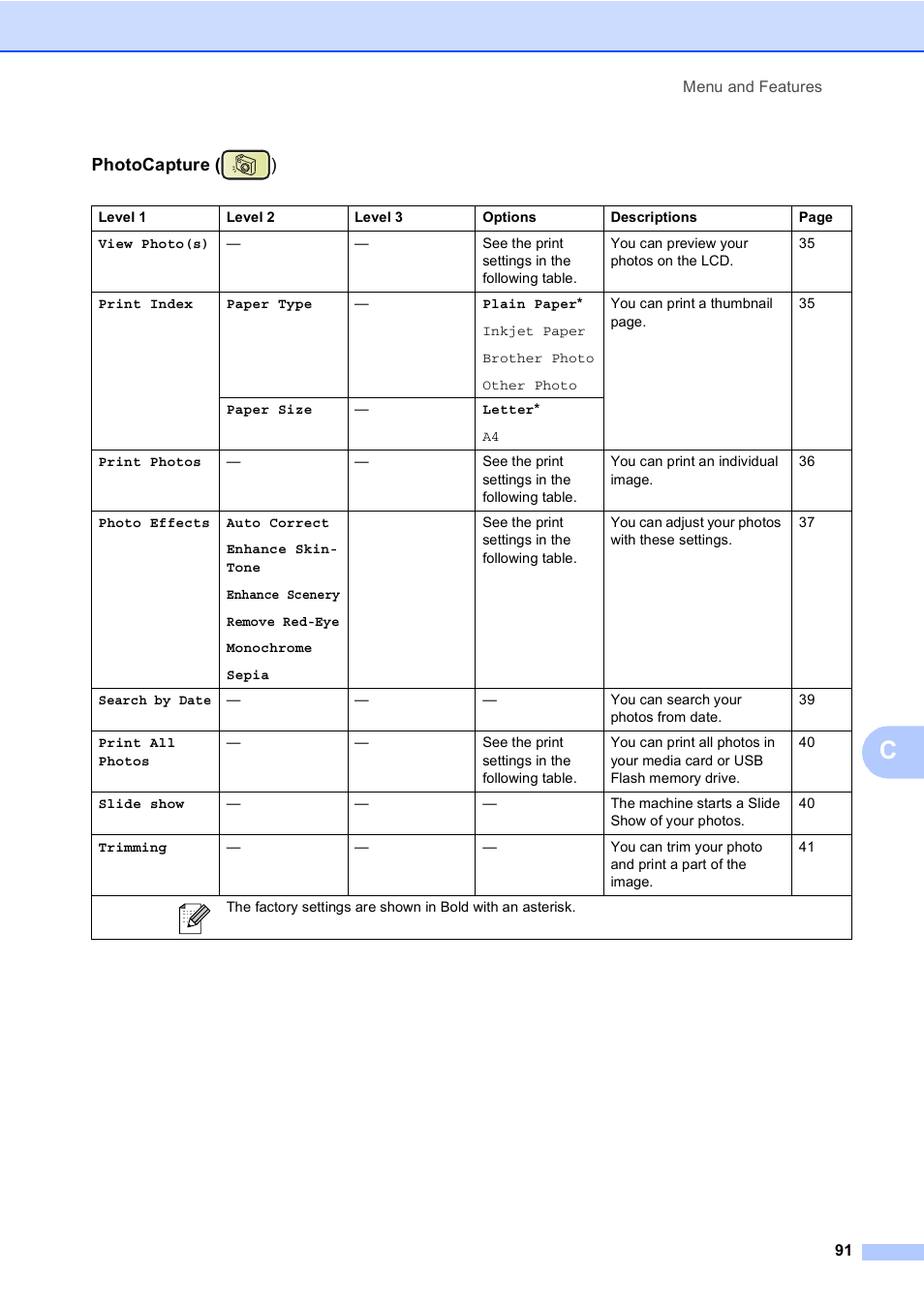 Photocapture ( ) | Brother DCP-350C User Manual | Page 105 / 124