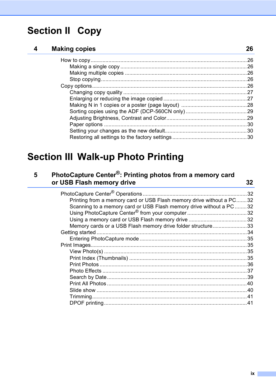 Brother DCP-350C User Manual | Page 11 / 124