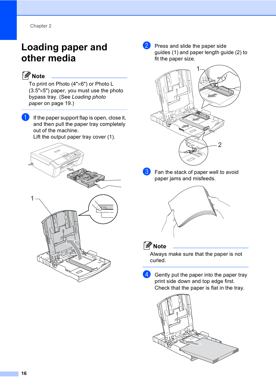 Loading paper and other media | Brother DCP-350C User Manual | Page 30 / 124