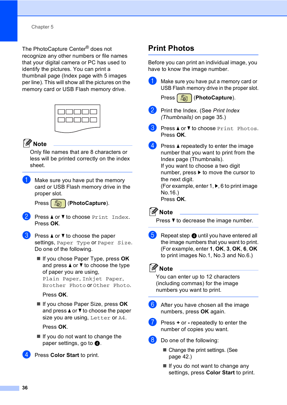 Print photos | Brother DCP-350C User Manual | Page 50 / 124