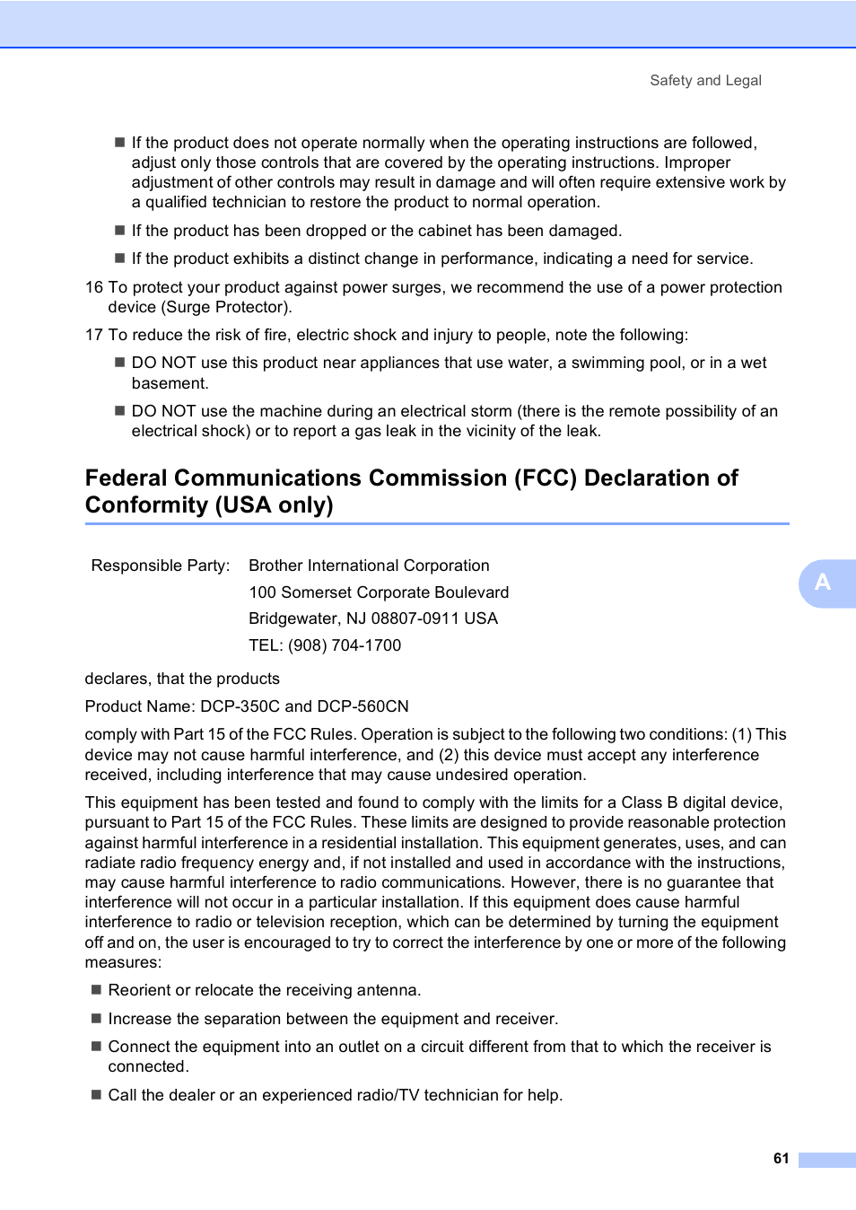 Usa only) | Brother DCP-350C User Manual | Page 75 / 124