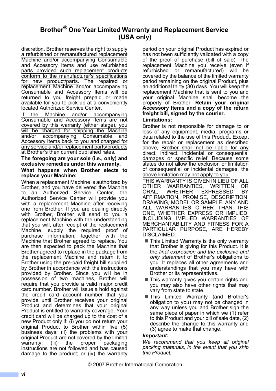 Brother | Brother DCP-350C User Manual | Page 8 / 124