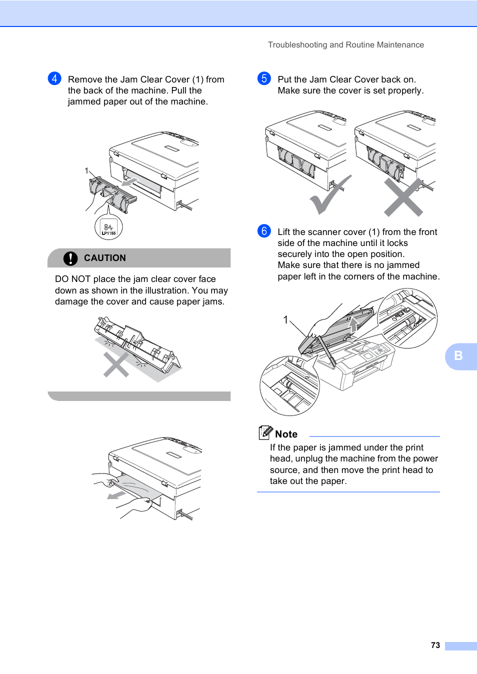 Caution | Brother DCP-350C User Manual | Page 87 / 124