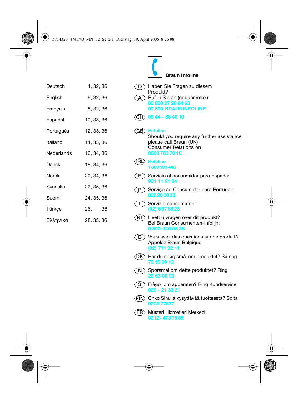Braun 4740 TriControl User Manual | Page 2 / 39