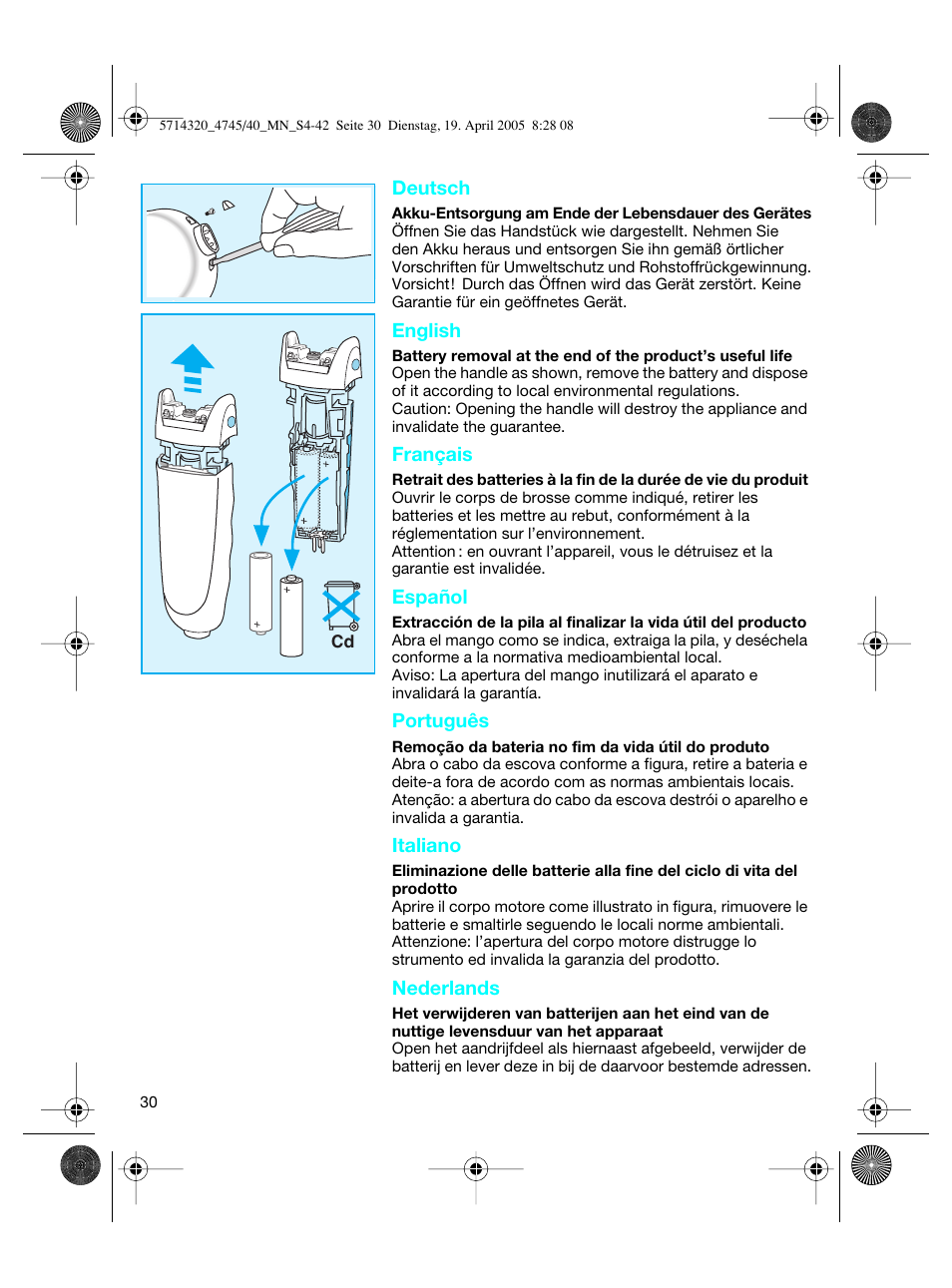 Braun 4740 TriControl User Manual | Page 30 / 39