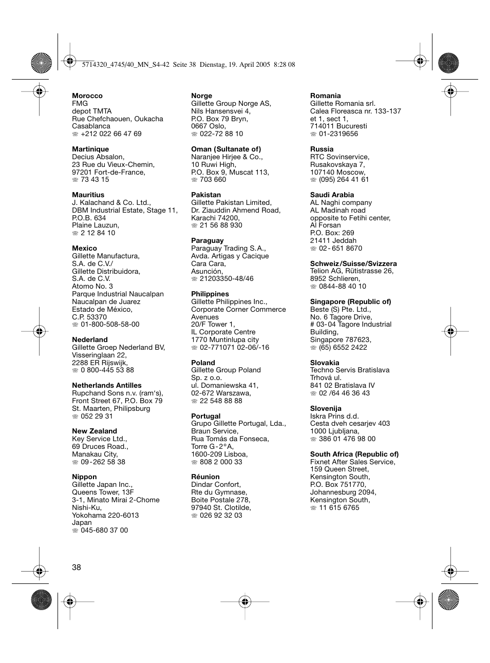Braun 4740 TriControl User Manual | Page 38 / 39