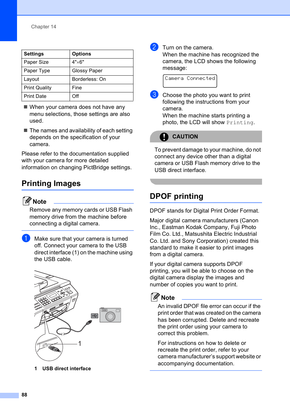 Printing images, Dpof printing, Printing images dpof printing | Brother MFC-5490CN User Manual | Page 102 / 182