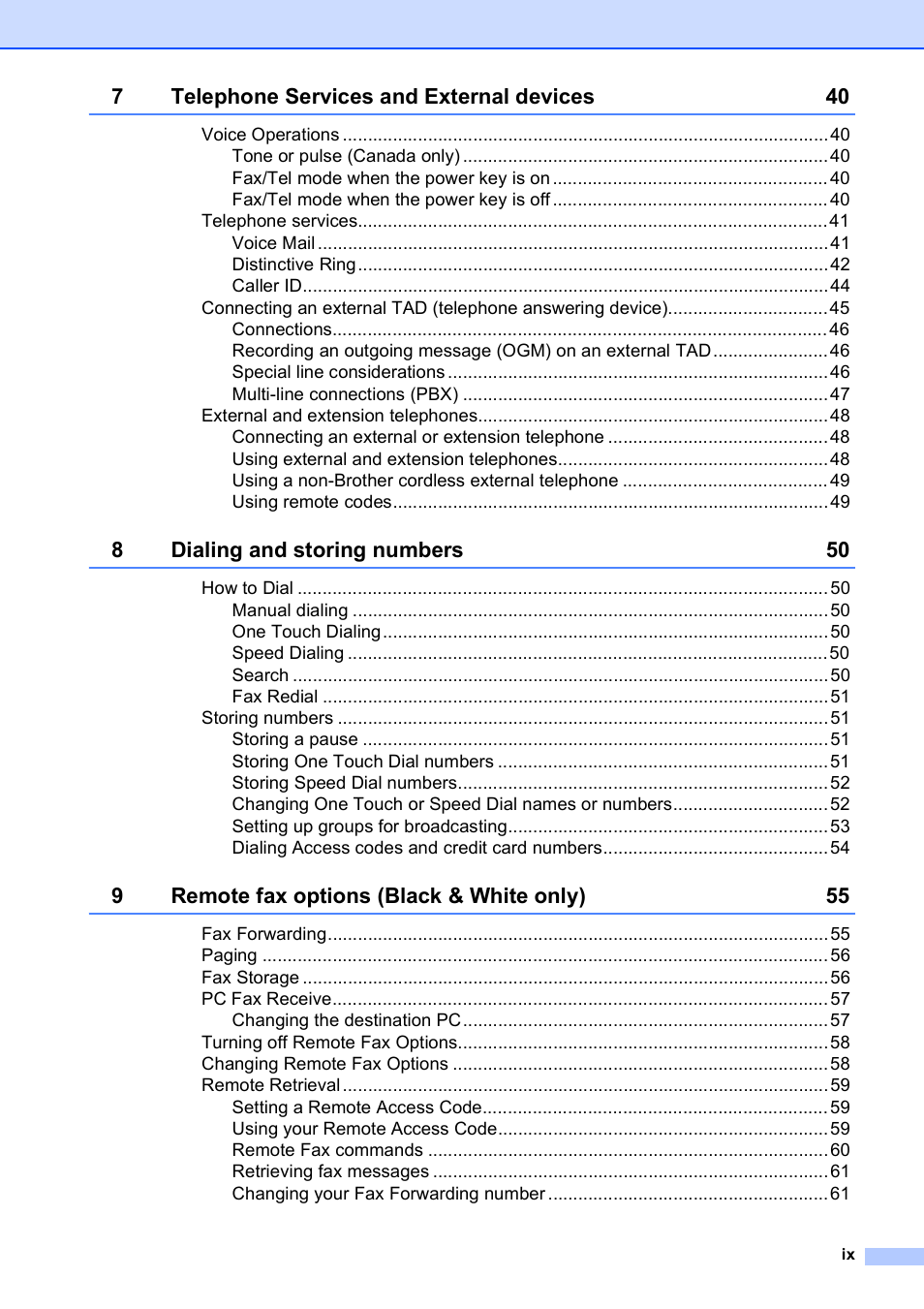 Brother MFC-5490CN User Manual | Page 11 / 182