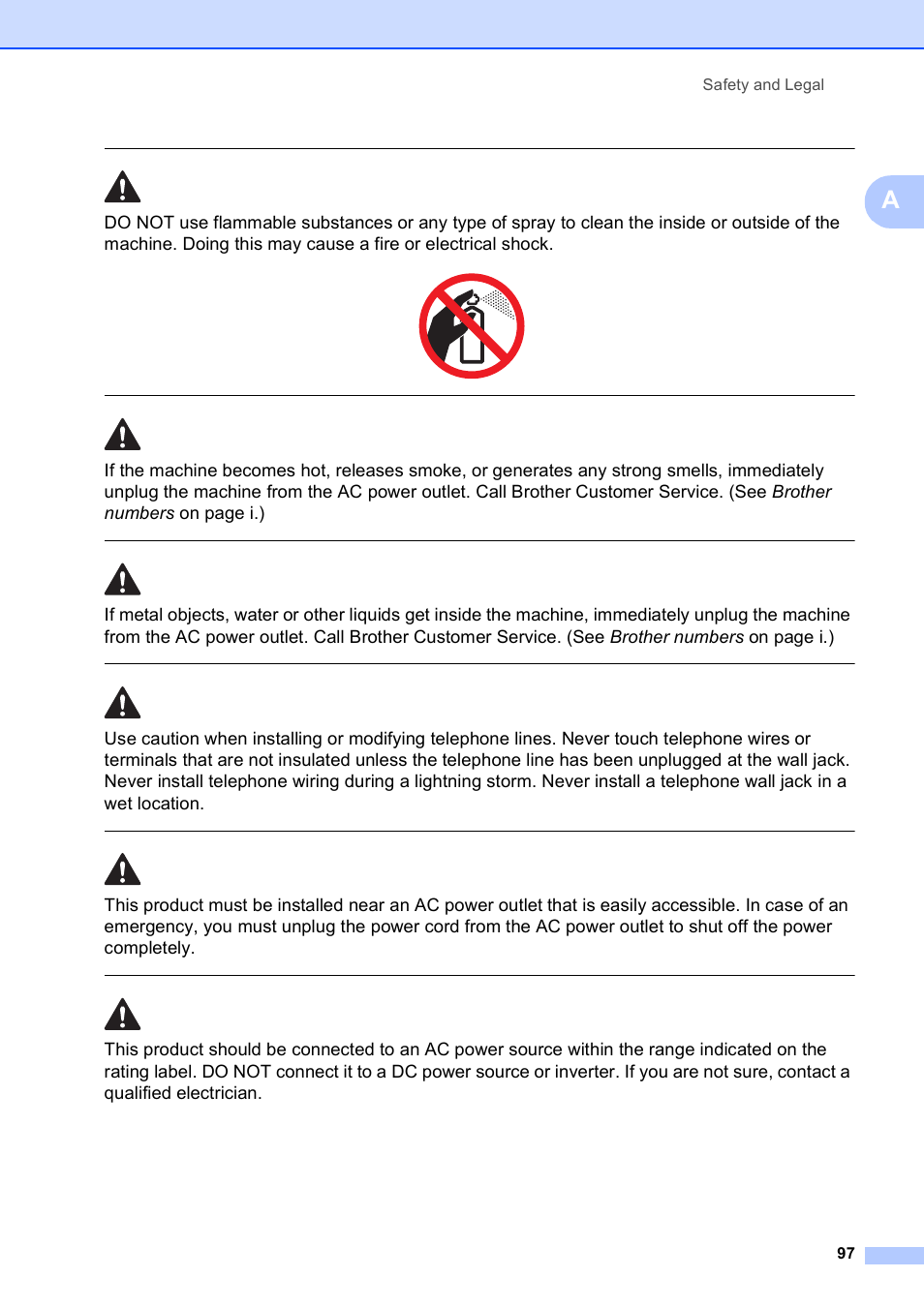 Safety and legal 97 | Brother MFC-5490CN User Manual | Page 111 / 182