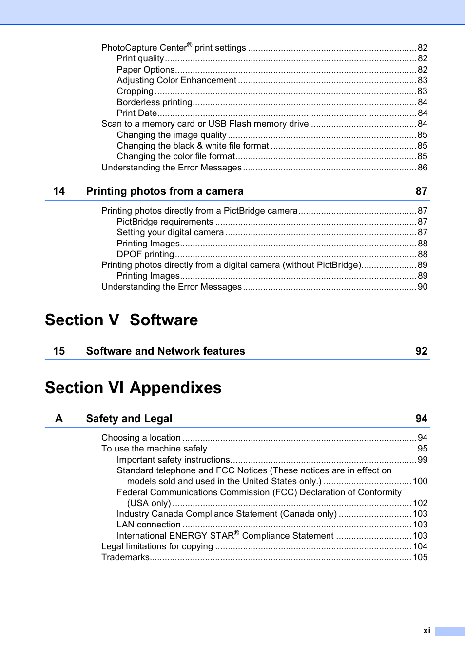 Brother MFC-5490CN User Manual | Page 13 / 182