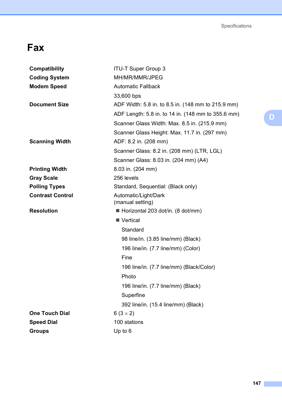 Brother MFC-5490CN User Manual | Page 161 / 182