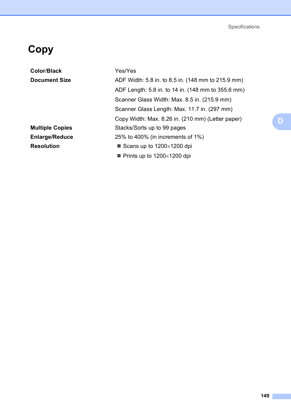 Copy | Brother MFC-5490CN User Manual | Page 163 / 182