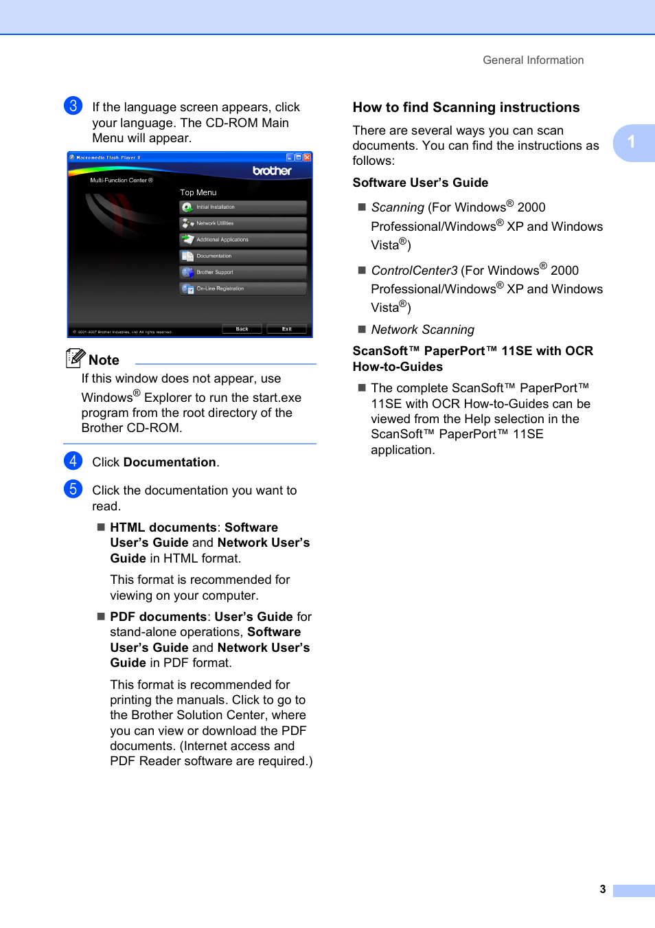 How to find scanning instructions | Brother MFC-5490CN User Manual | Page 17 / 182