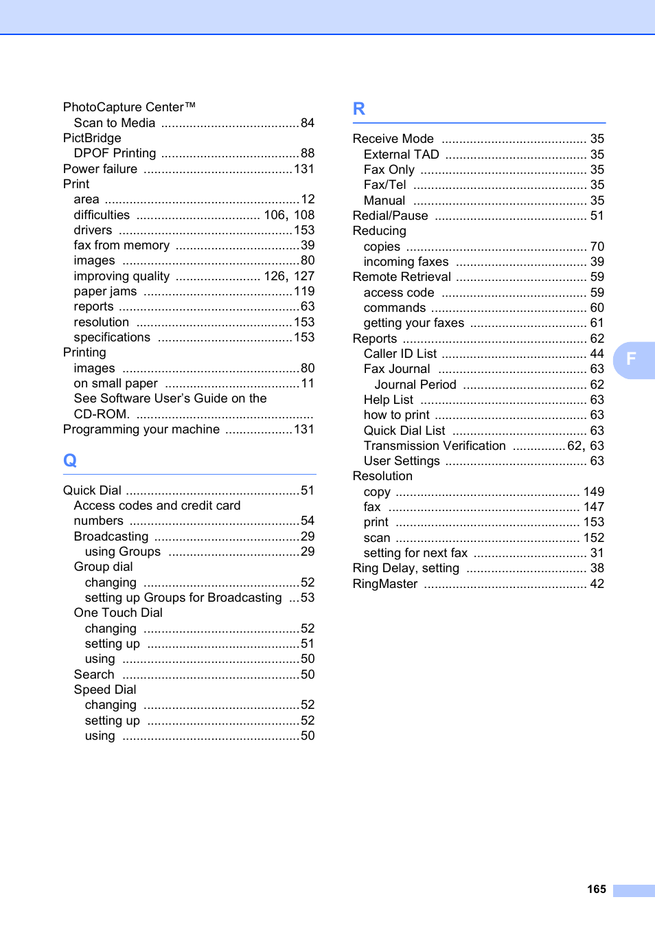 Brother MFC-5490CN User Manual | Page 179 / 182