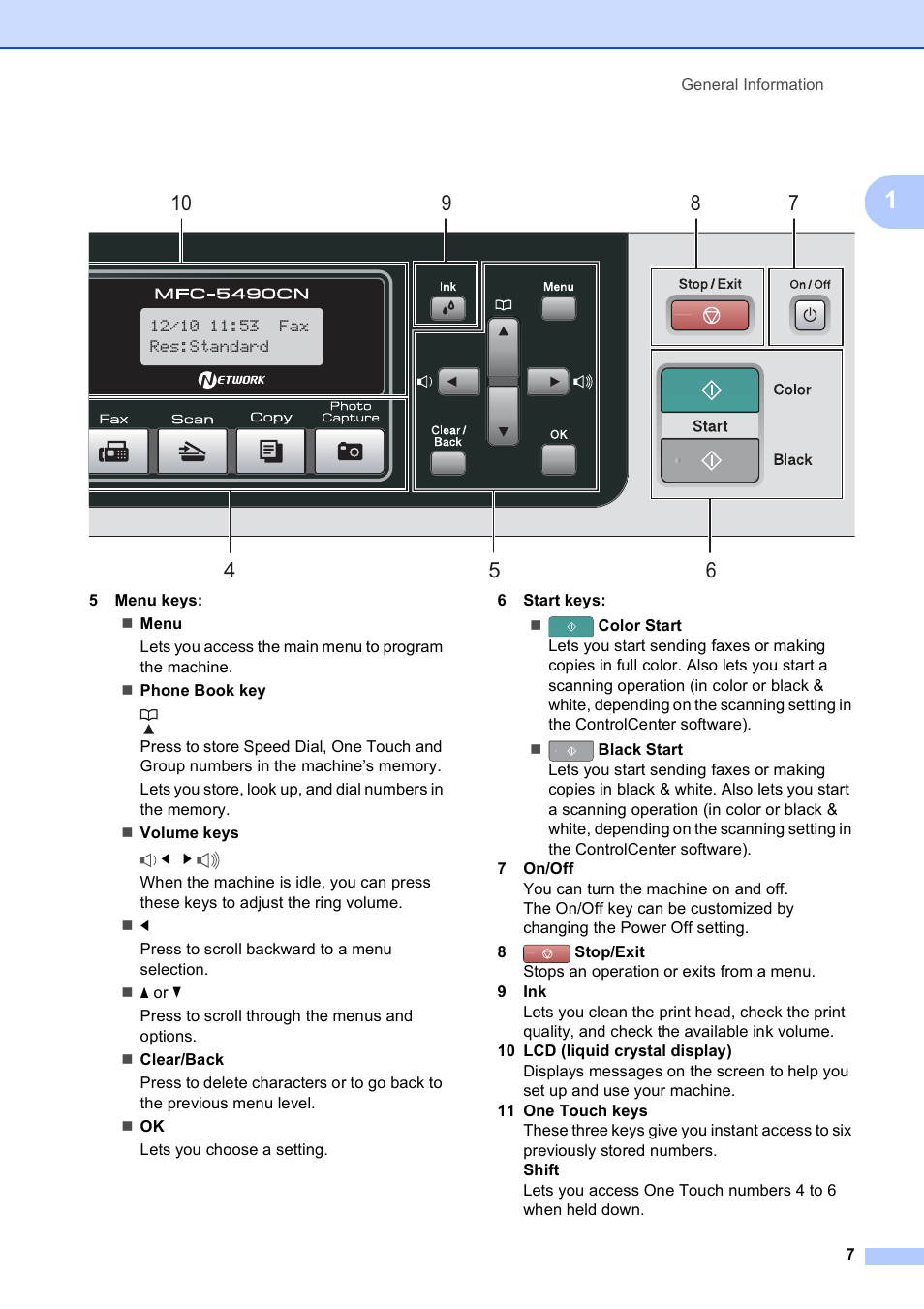 Brother MFC-5490CN User Manual | Page 21 / 182