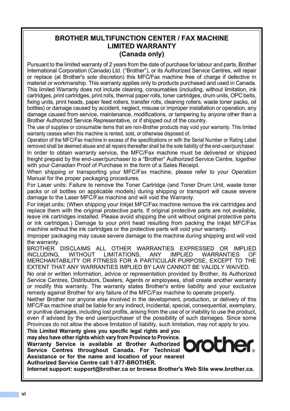 Brother MFC-5490CN User Manual | Page 8 / 182