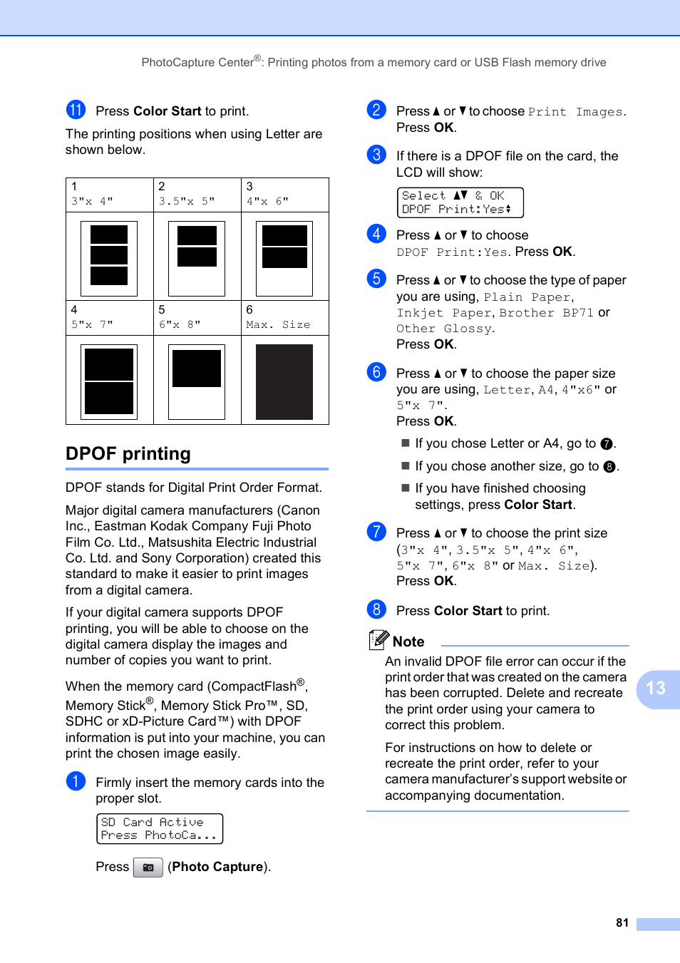 Dpof printing | Brother MFC-5490CN User Manual | Page 95 / 182