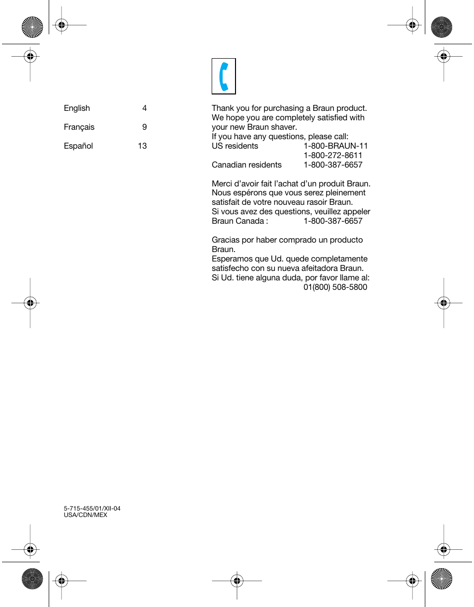 Braun 4736 TriControl User Manual | Page 2 / 18