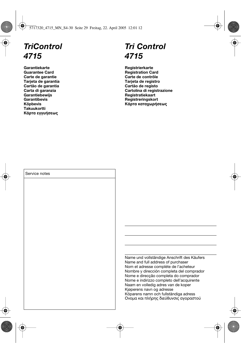 Braun 4715 TriControl User Manual | Page 29 / 30