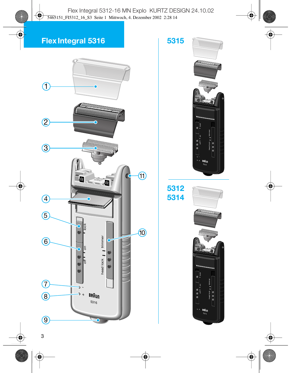 Braun 5312-5465 Flex Integral User Manual | Page 3 / 76