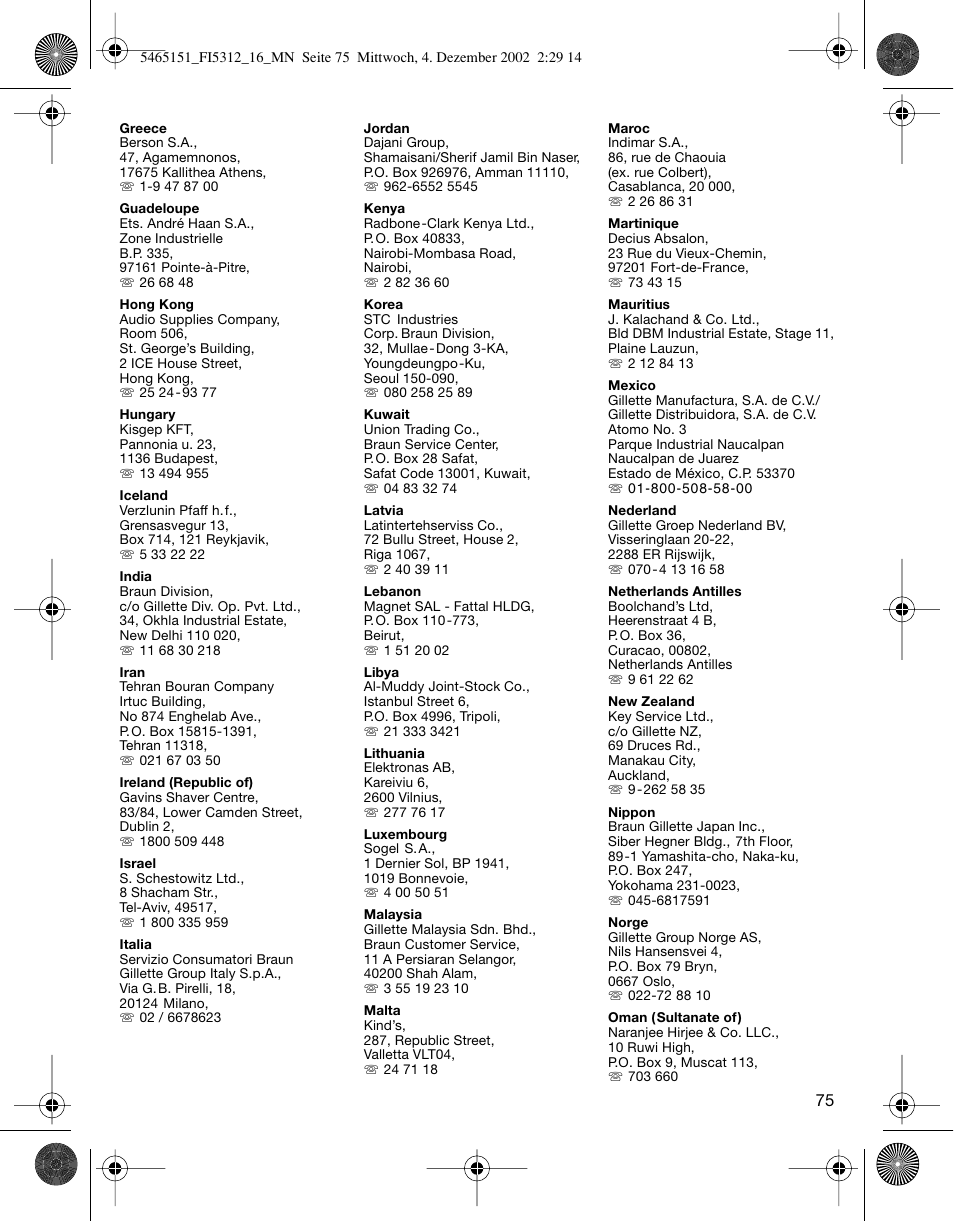 Braun 5312-5465 Flex Integral User Manual | Page 75 / 76