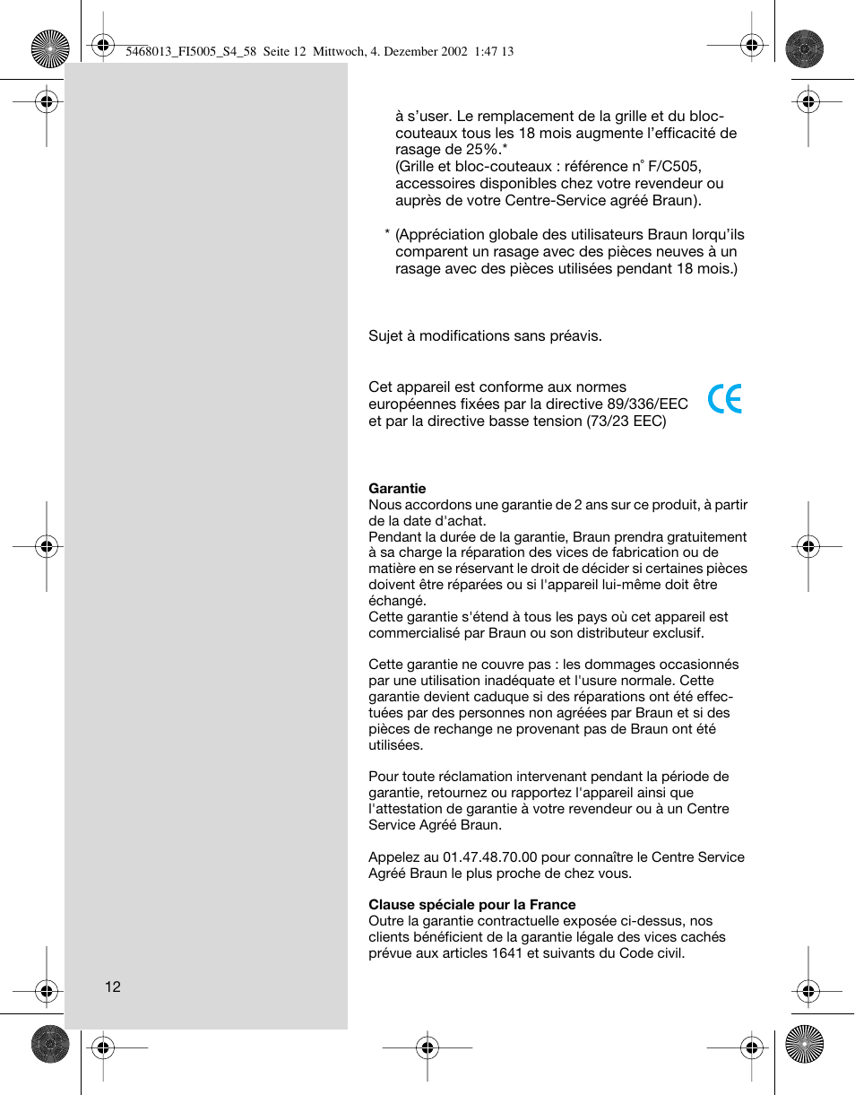 Braun 5005 Flex Integral User Manual | Page 12 / 54