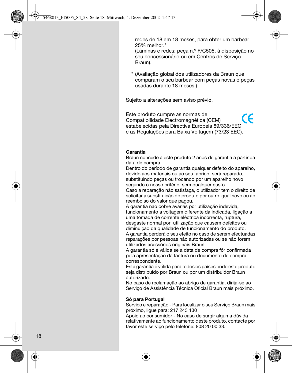 Braun 5005 Flex Integral User Manual | Page 18 / 54