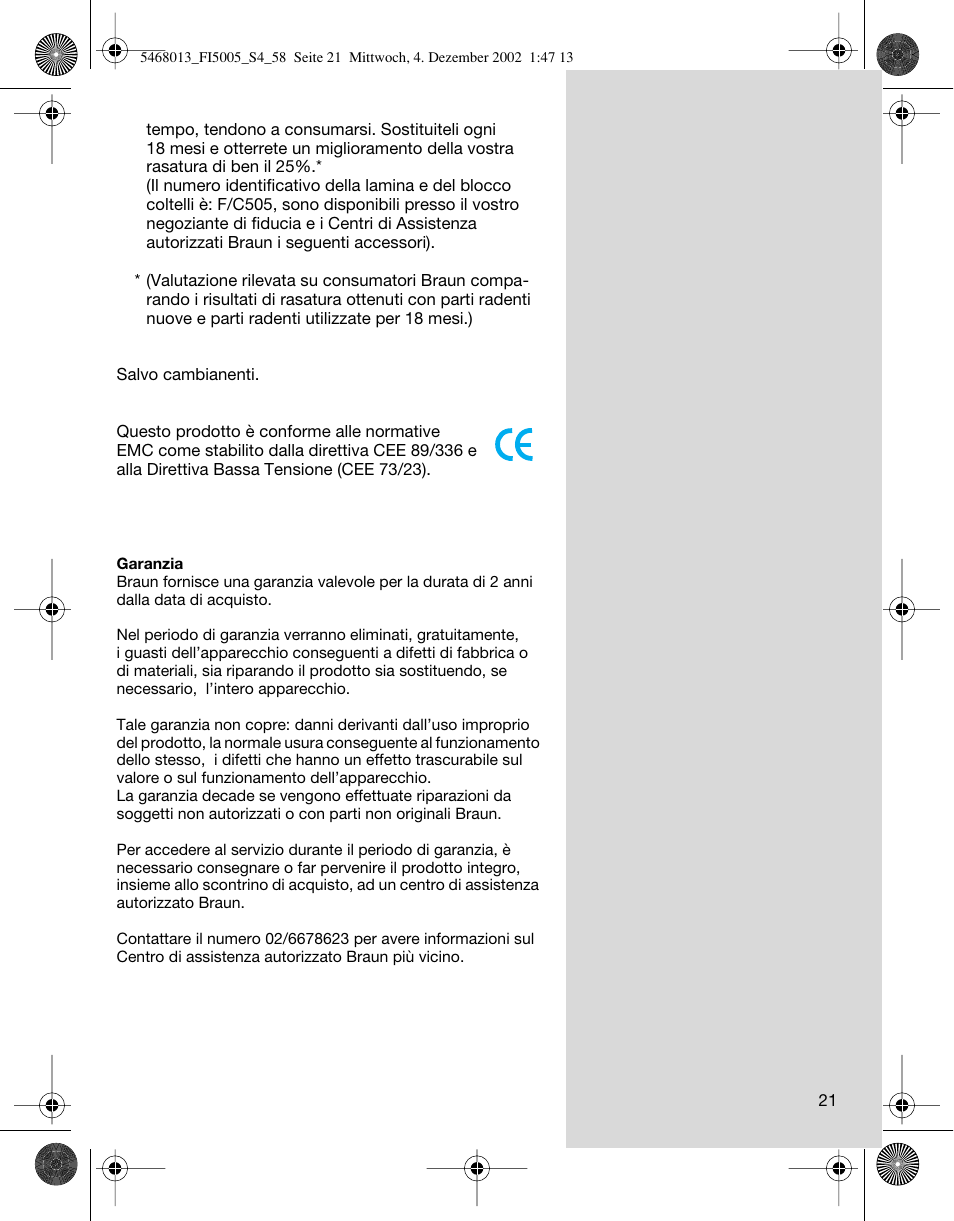 Braun 5005 Flex Integral User Manual | Page 21 / 54