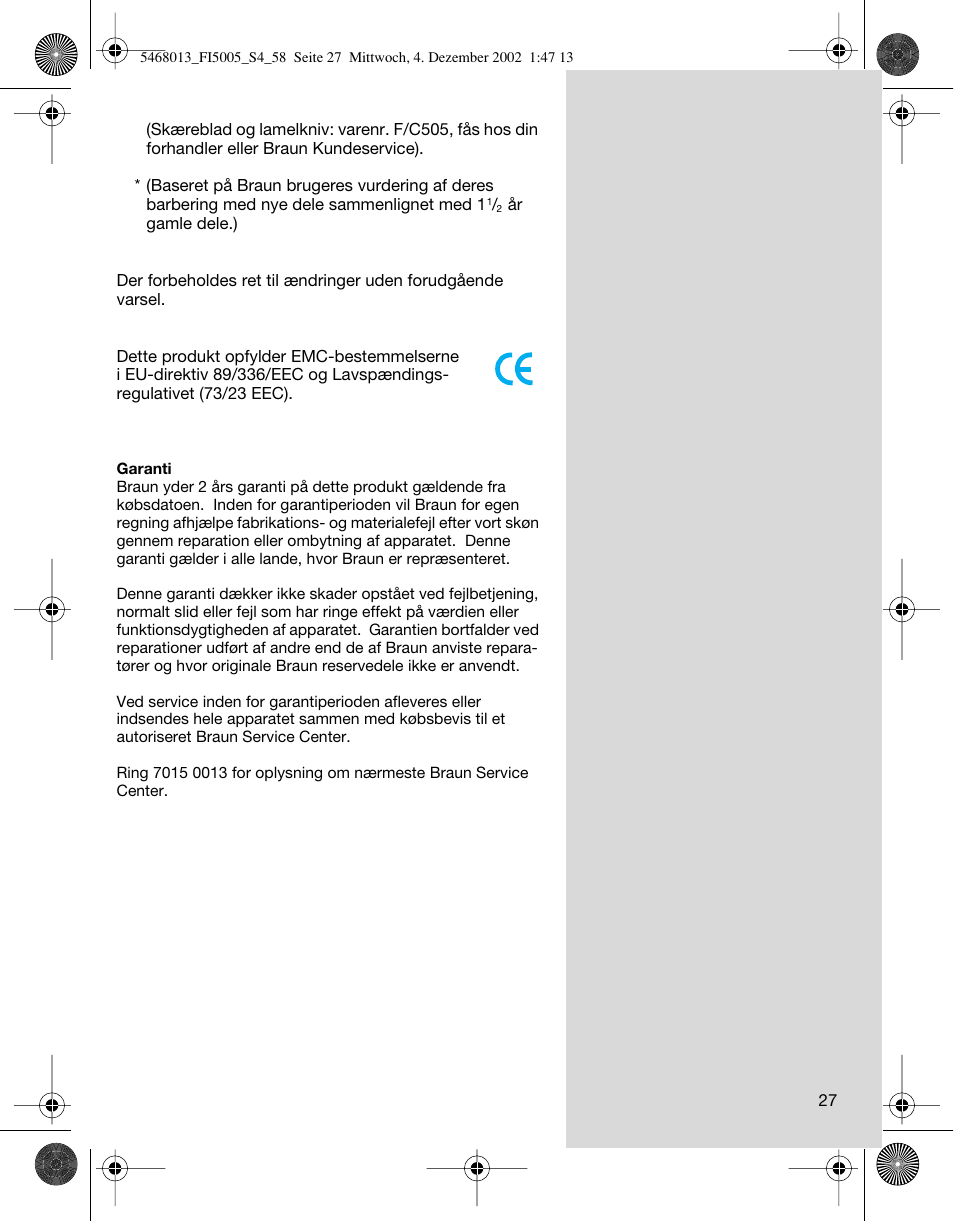 Braun 5005 Flex Integral User Manual | Page 27 / 54