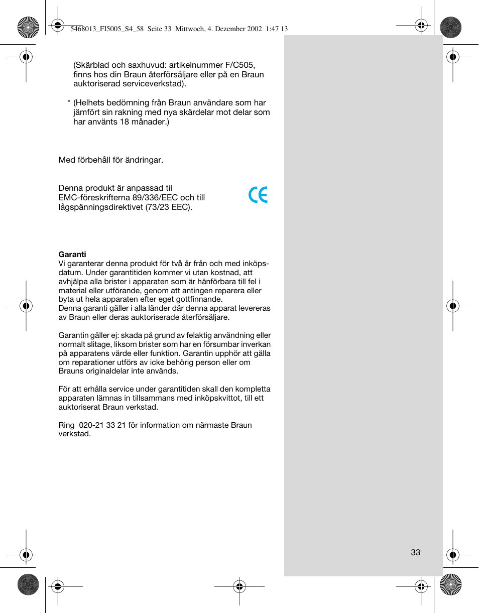 Braun 5005 Flex Integral User Manual | Page 33 / 54