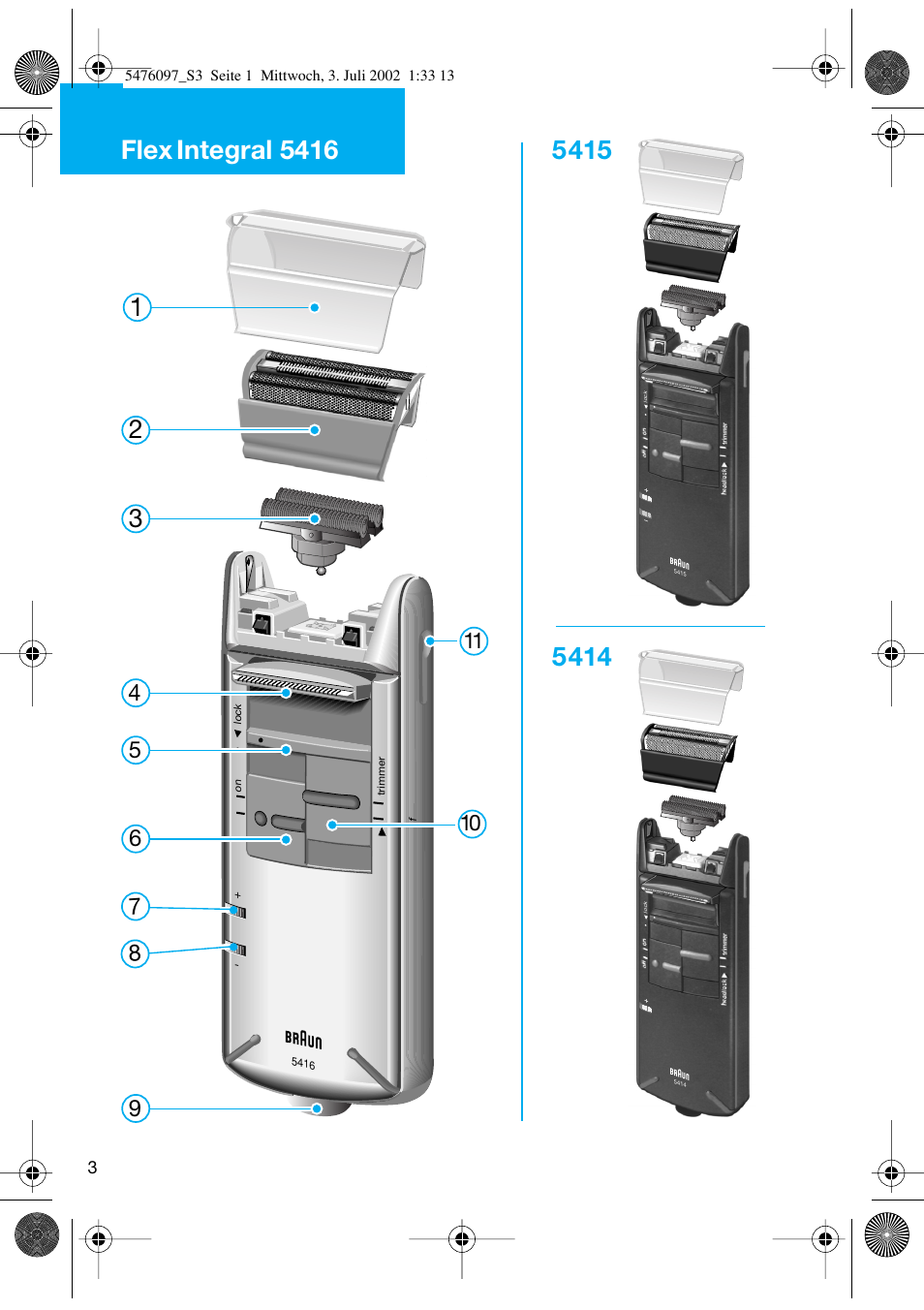 Braun 5414 Flex Integral User Manual | Page 3 / 76
