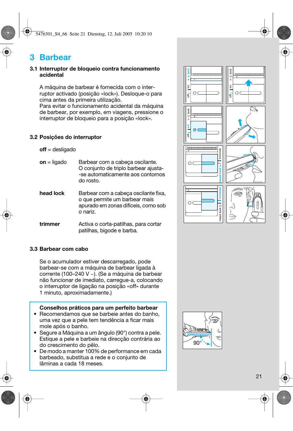 3 barbear | Braun 5443 Flex Integral+ User Manual | Page 21 / 64