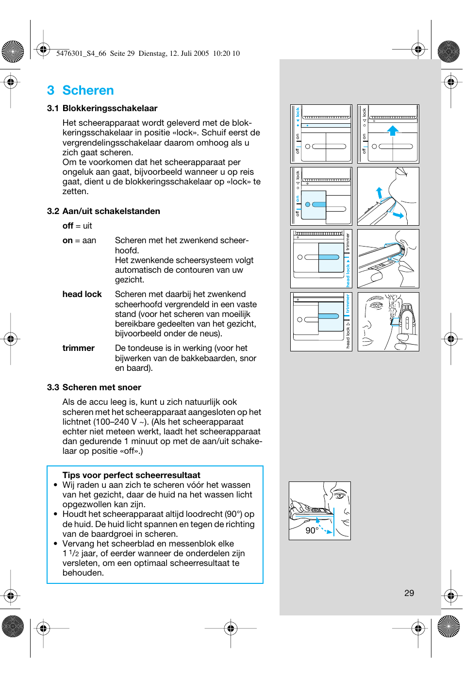 3 scheren | Braun 5443 Flex Integral+ User Manual | Page 29 / 64