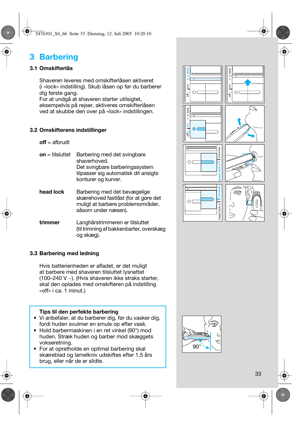 3 barbering | Braun 5443 Flex Integral+ User Manual | Page 33 / 64