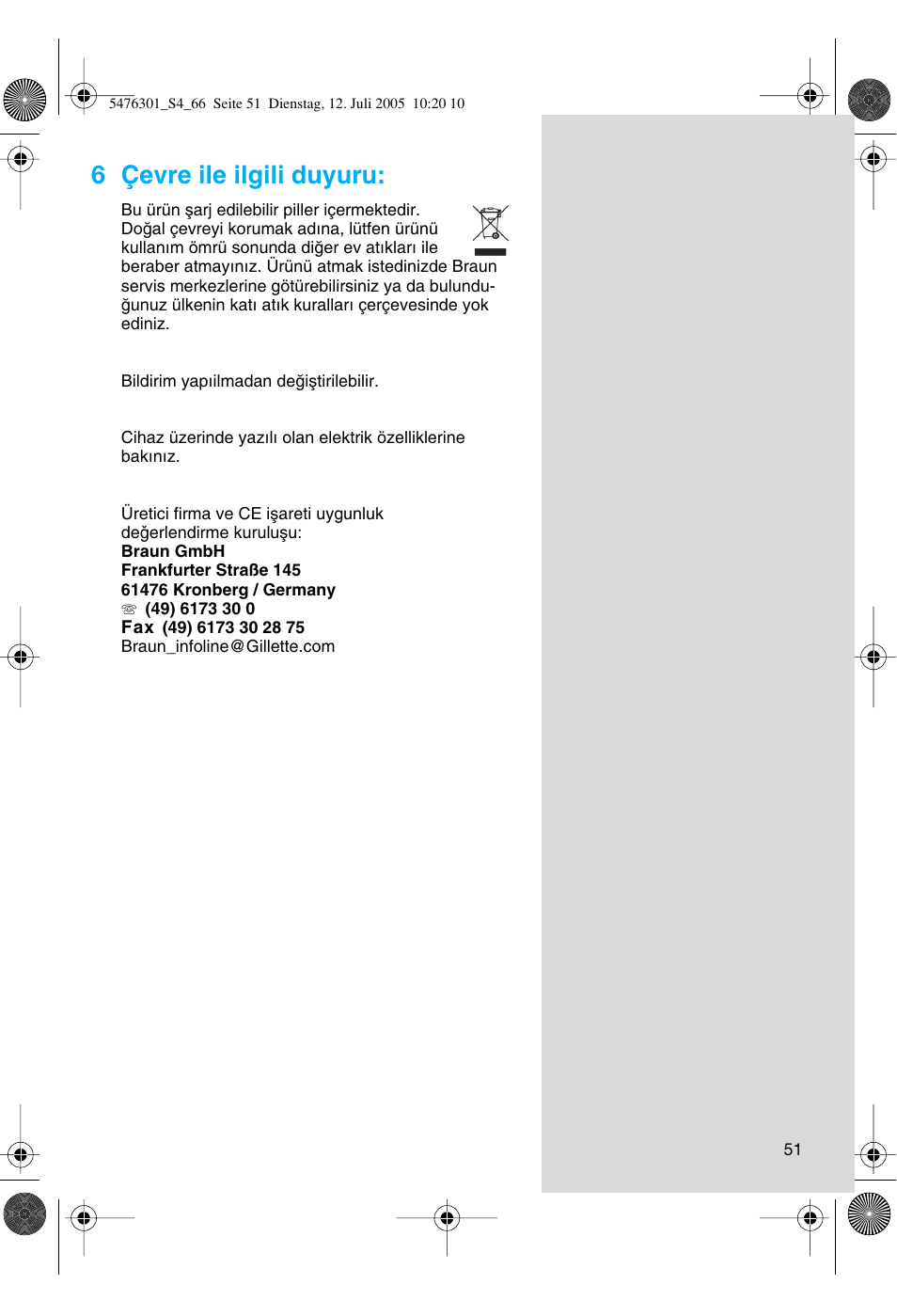 6çevre ile ilgili duyuru | Braun 5443 Flex Integral+ User Manual | Page 51 / 64