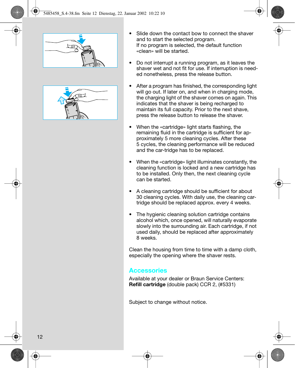 Accessories | Braun 5441 Flex Integral System User Manual | Page 12 / 35