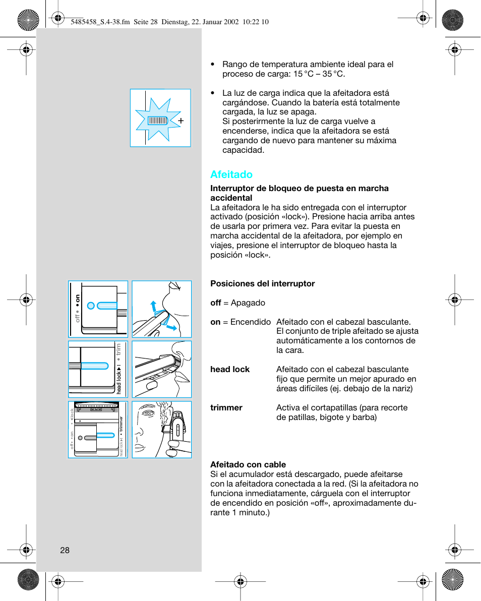 Afeitado | Braun 5441 Flex Integral System User Manual | Page 28 / 35