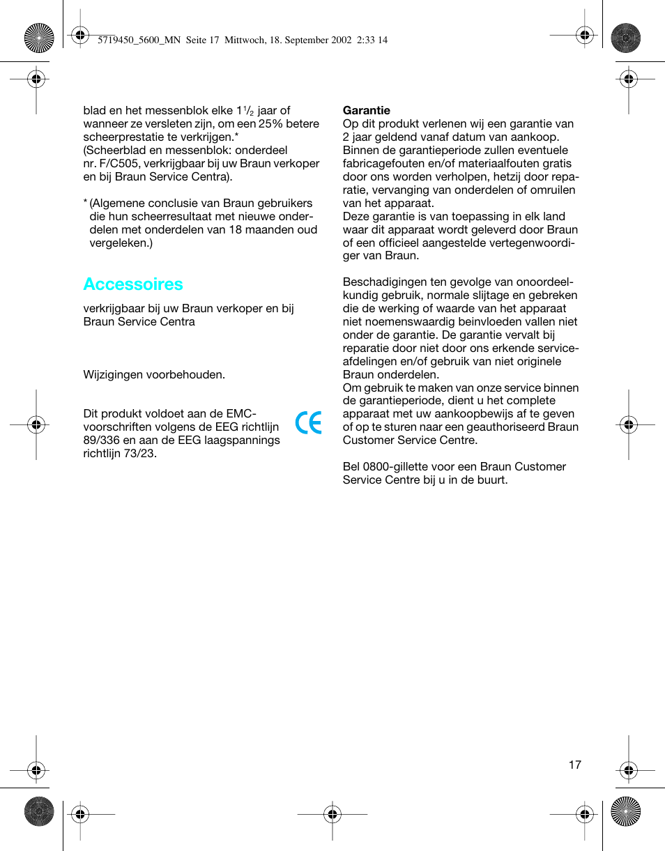 Accessoires | Braun 5600 Flex XP User Manual | Page 17 / 32