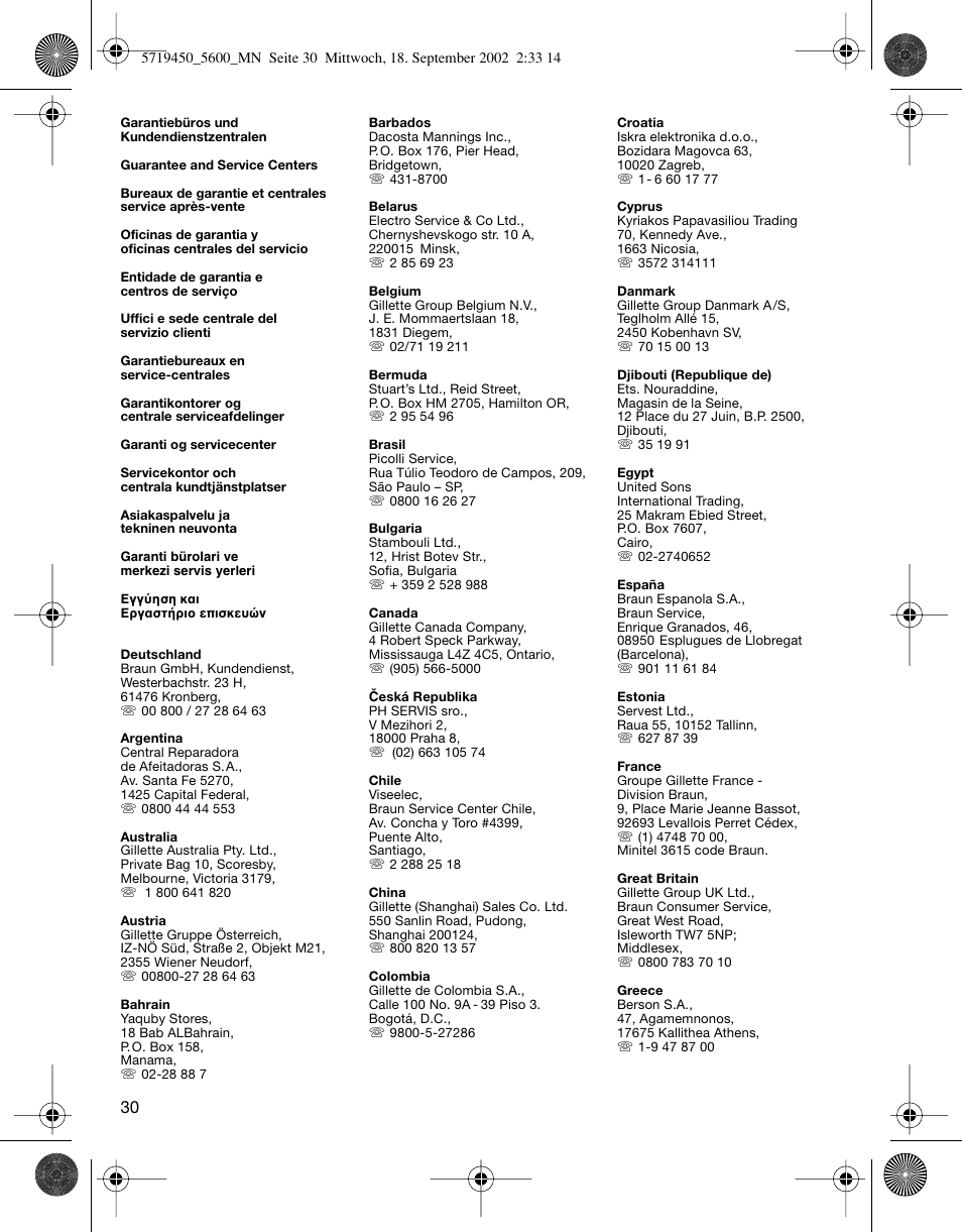 Braun 5600 Flex XP User Manual | Page 30 / 32