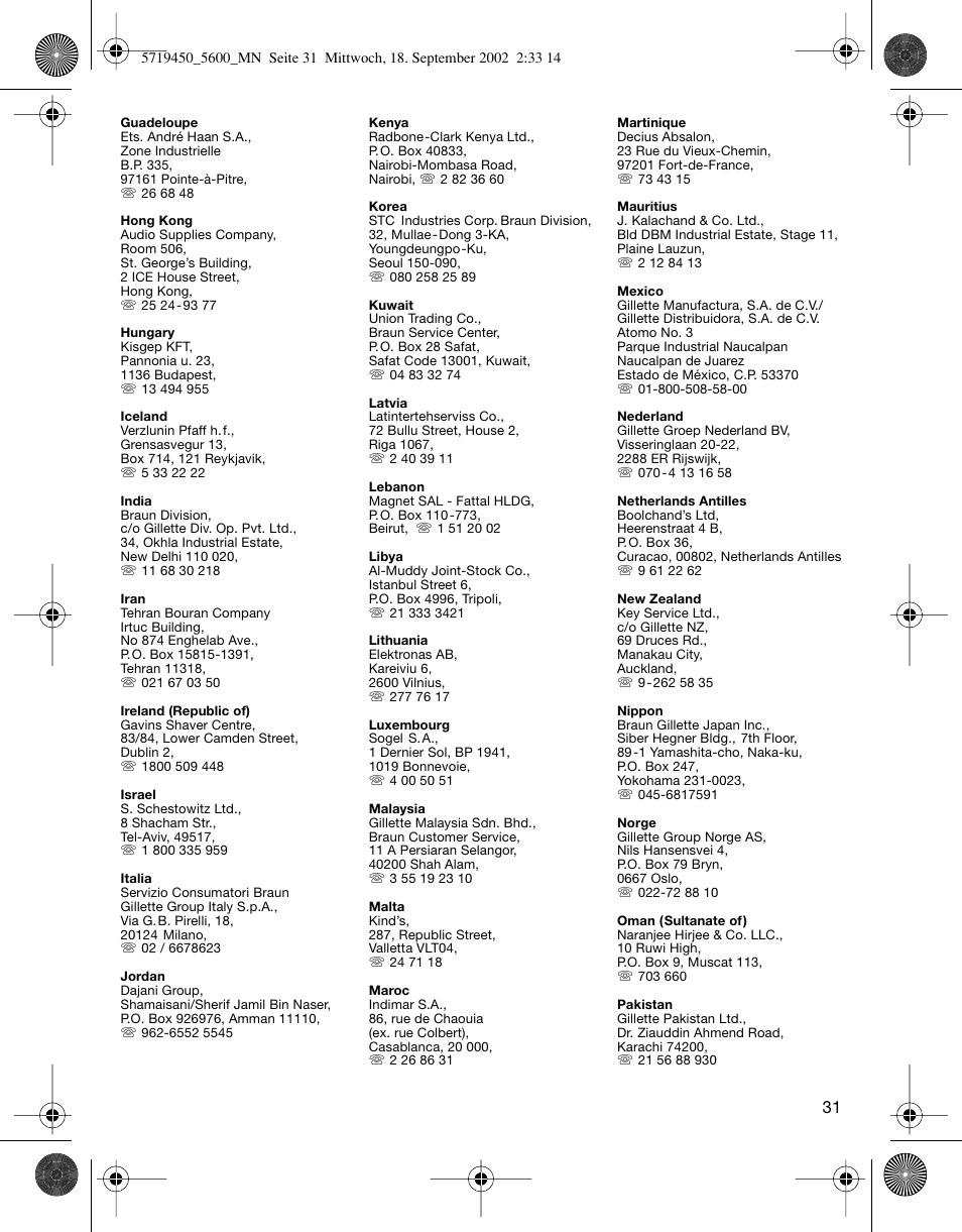 Braun 5600 Flex XP User Manual | Page 31 / 32