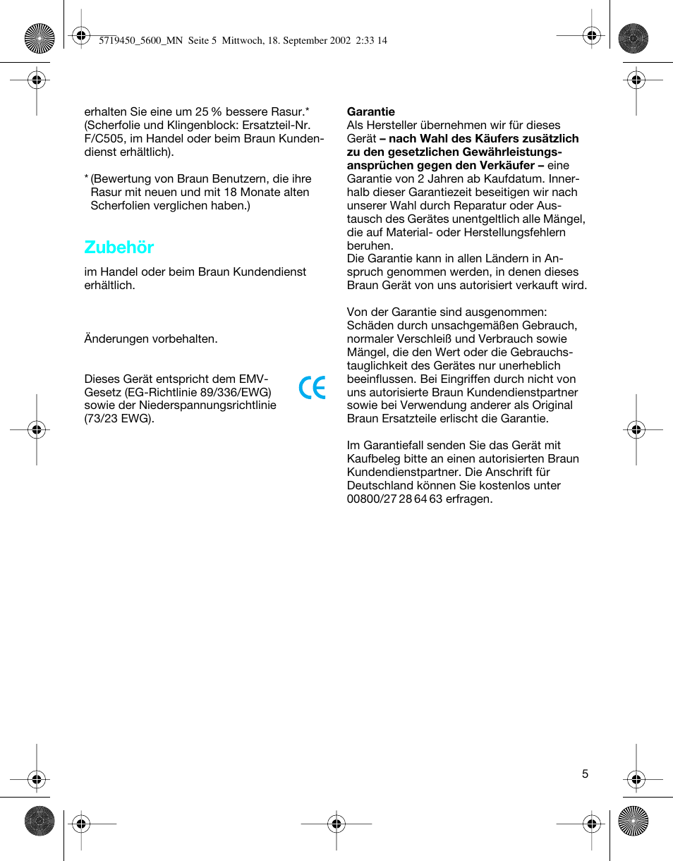 Zubehör | Braun 5600 Flex XP User Manual | Page 5 / 32