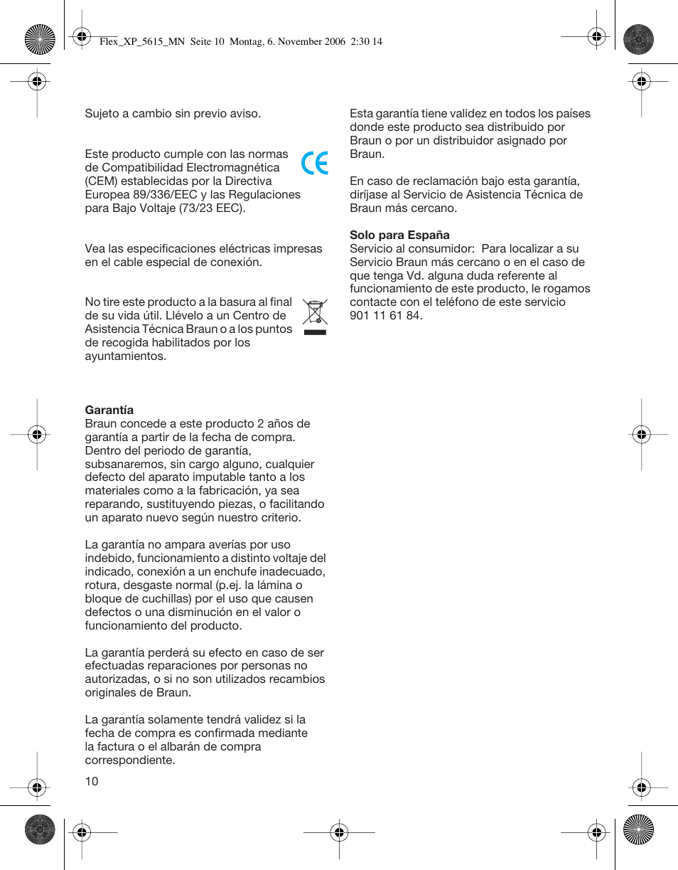 Braun 5615 Flex XP User Manual | Page 10 / 26
