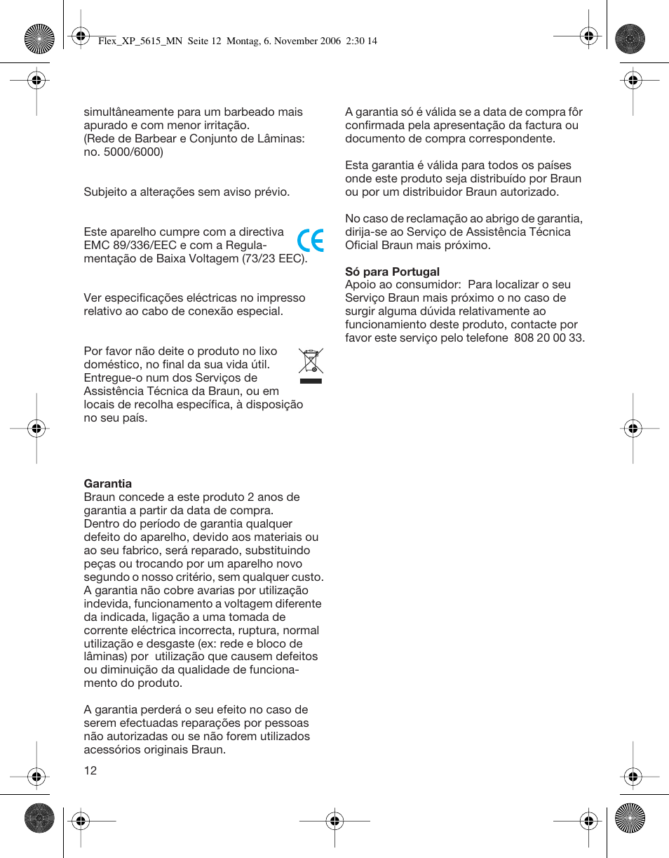 Braun 5615 Flex XP User Manual | Page 12 / 26