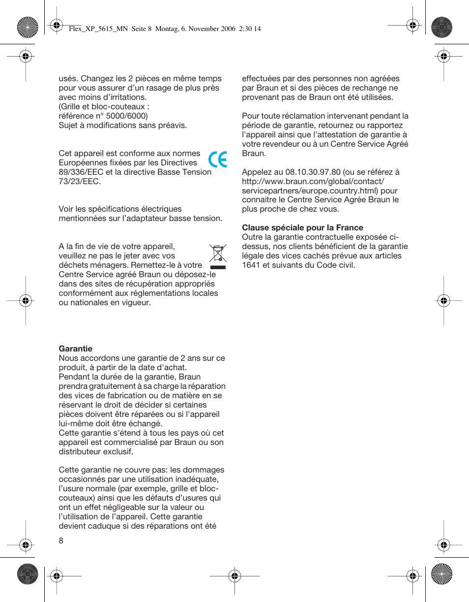 Braun 5615 Flex XP User Manual | Page 8 / 26