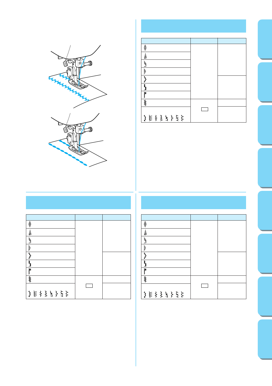 Decorative stitching, Punto decorativo, Puntadas decorativas | Brother PS-53 55 57 User Manual | Page 71 / 111