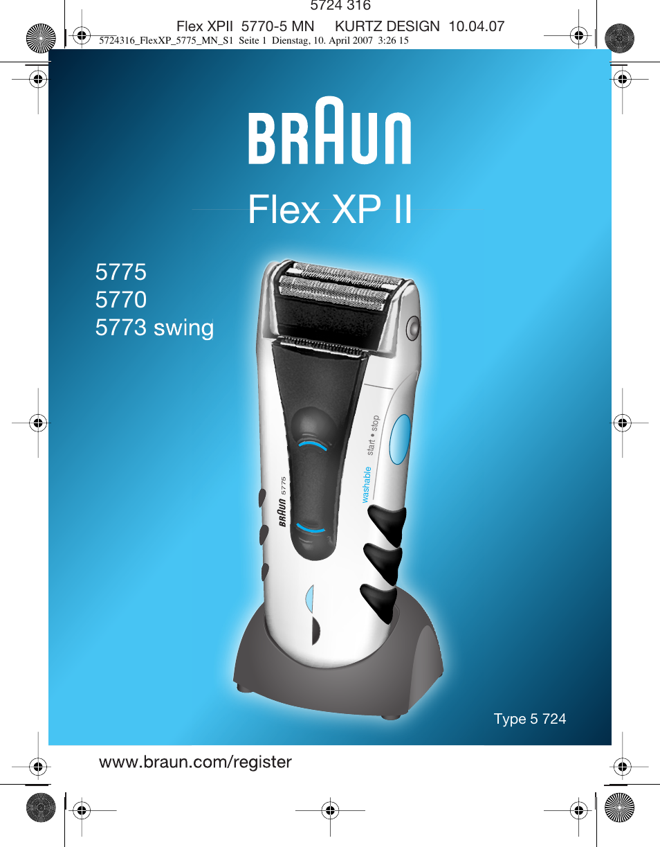 Braun 5770 swing, Flex XP II User Manual | 35 pages