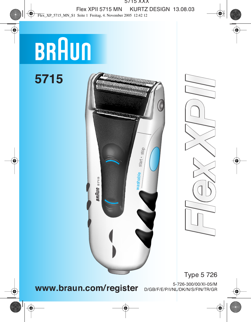 Braun 5715 Flex XP II User Manual | 28 pages